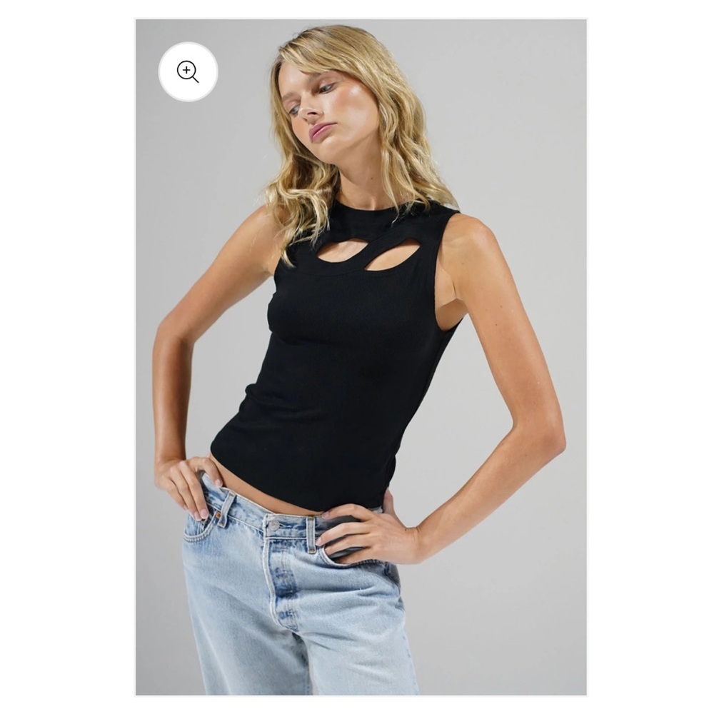 Evereve LNA Luna Rib Tank Tank In Black New With Tags Size Small - Picture 5 of 10